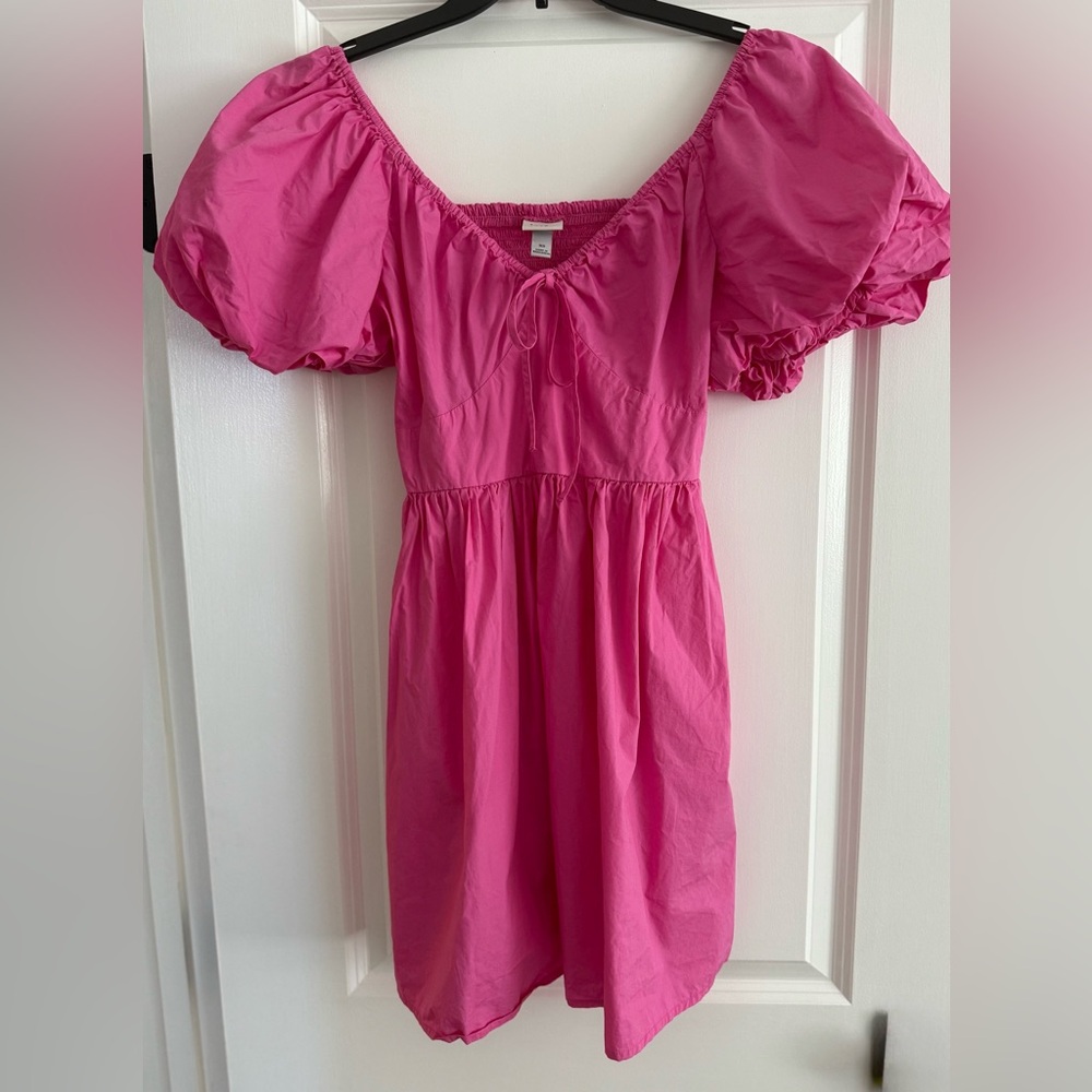 A New Day Pink Mini Sundress with Cap Sleeved and pockets